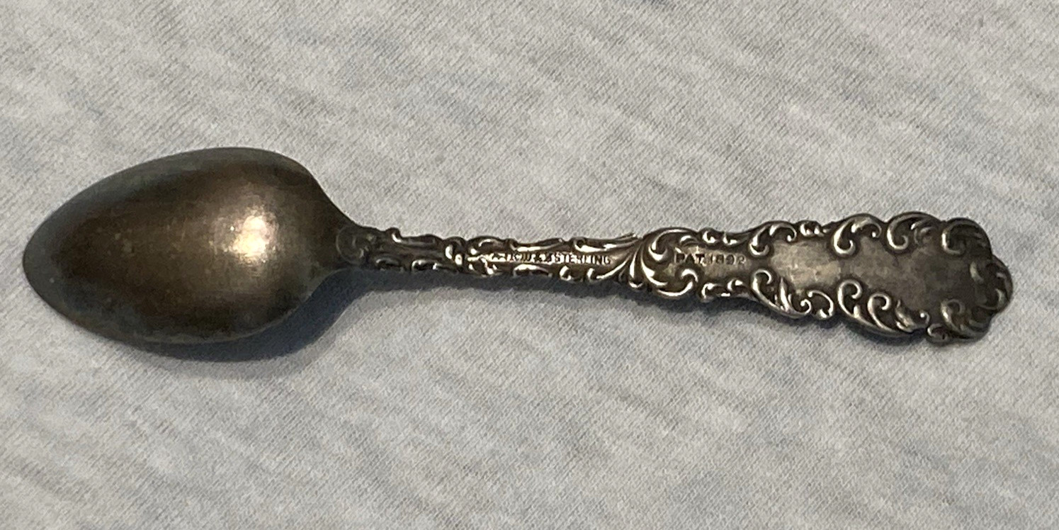 Robert Wallace & Sons RW&S Sterling Silver Spoon 1892 ETHEL Monogram Feb 24 1894