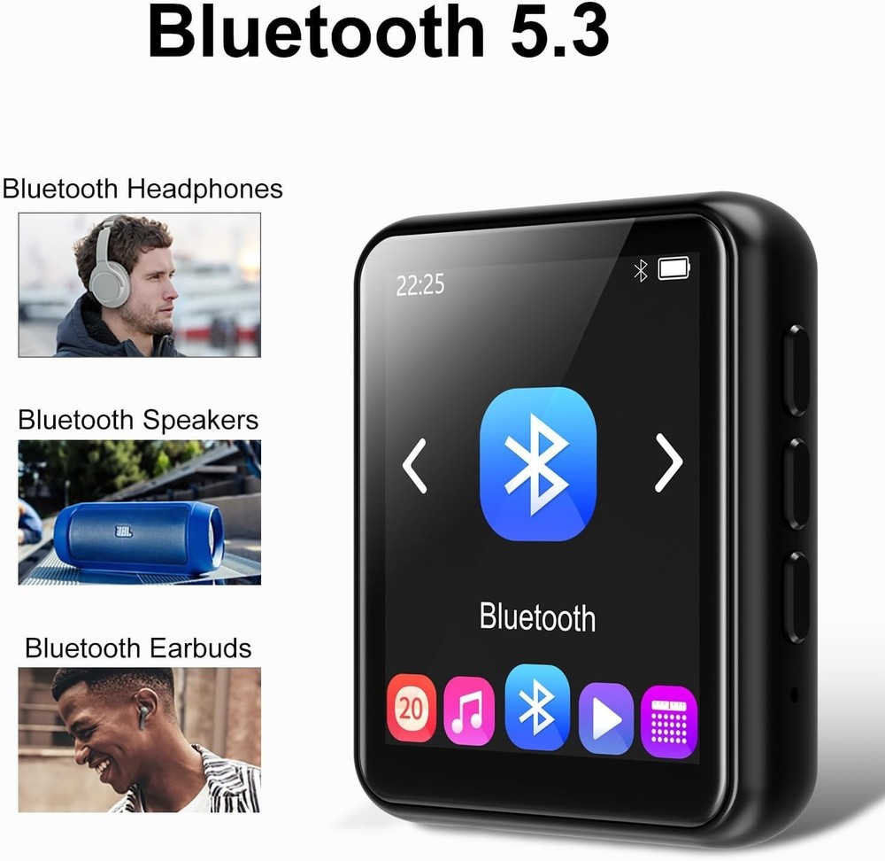 Mini Compact MP3 Player Bluetooth 5.3 Speaker