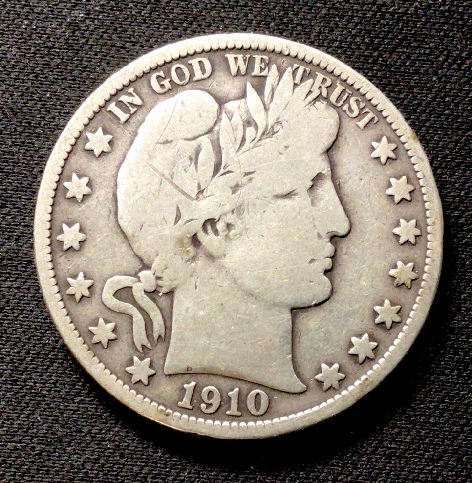 1910 Barber Silver Half Dollar VG+! ENN Coins