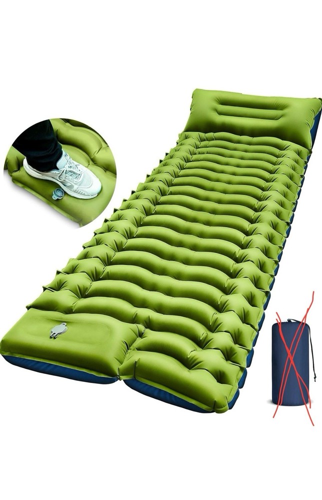 FUN PAC Camping Sleeping Pad Extra Thick Self-Inflating Inflatable Mat with