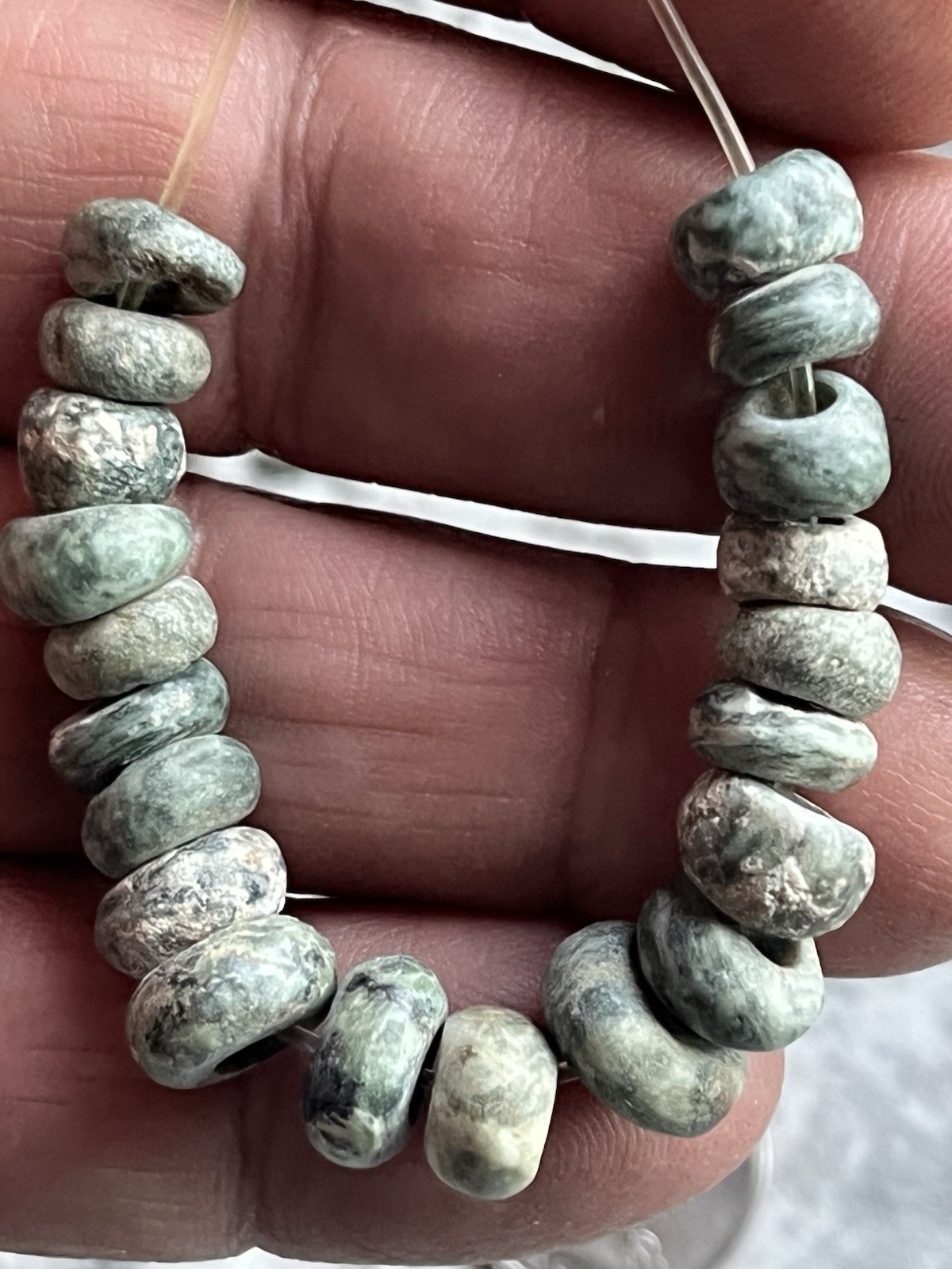 20 Jade Beads PreColumbian Ancient Artifacts Teotihuacan Mayan Free Shipping