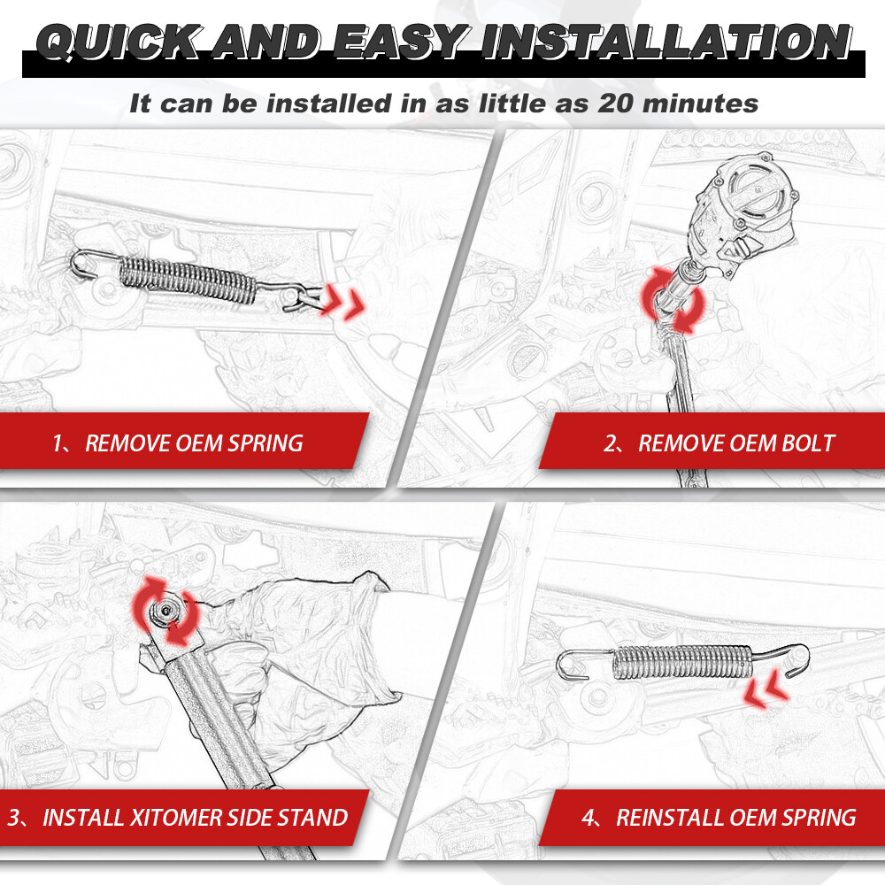 Adjustable Kickstand Sidestand Rear Stand Fit For Suzuki GSX-R1000 2009-2024