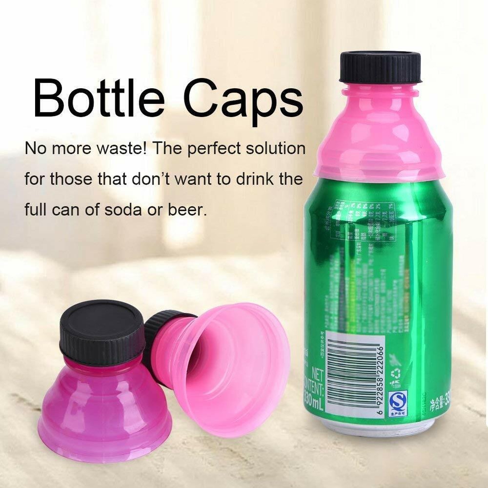 6 Pcs Washable Reusable Drinks Can Convert Bottles Caps Soda Savers Keeper Tool