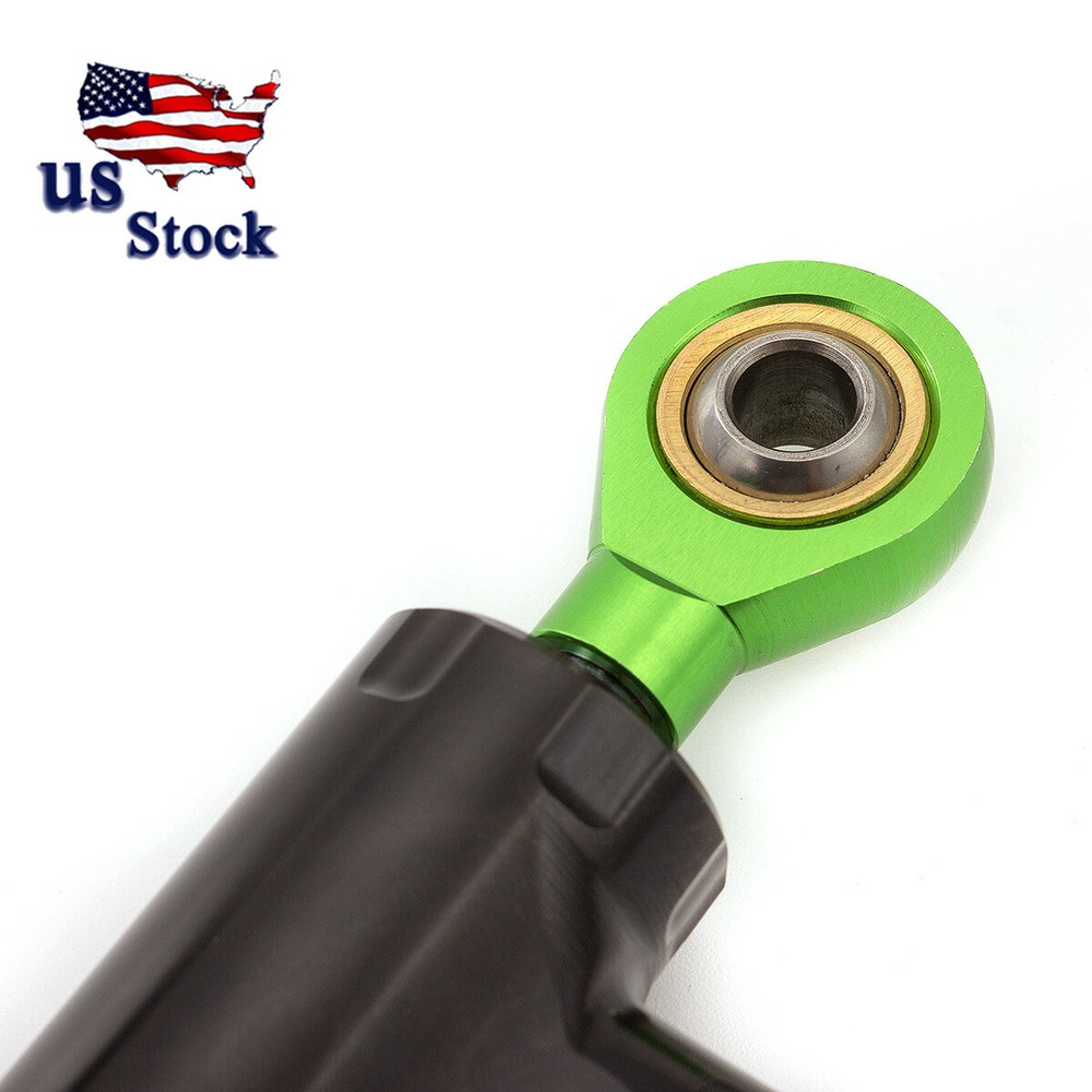 CNC Motorcycle Steering Damper Stabilizer Linear Reversed Control Black&Green