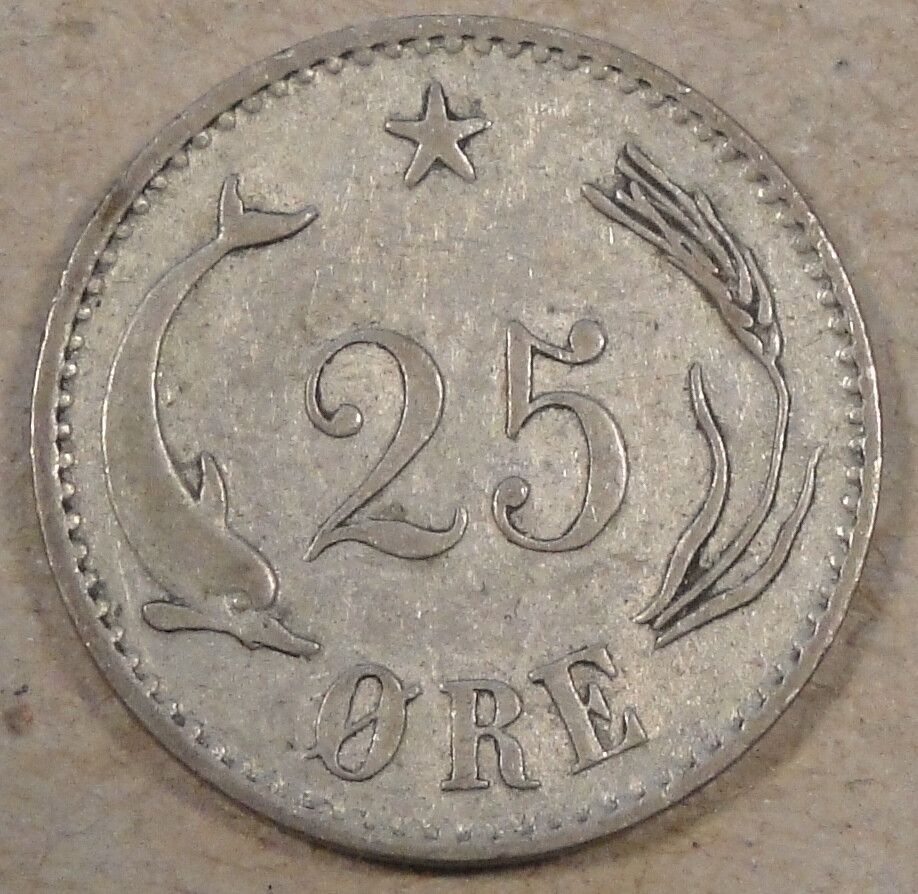 Denmark 1874 25 Ore as Pictured