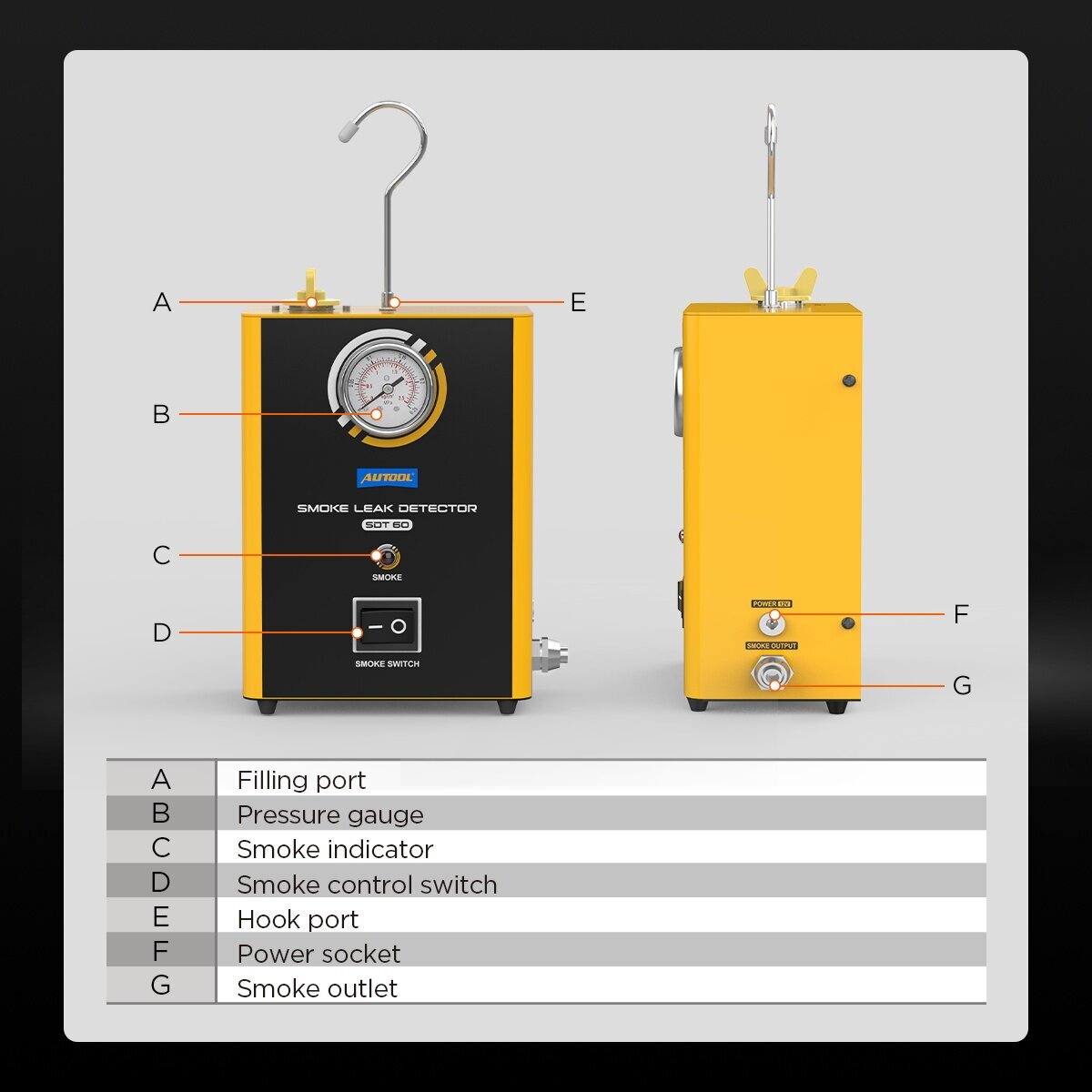 Automotive EVAP Smoke Machine Diagnostic Pipe System Vacuum Car Leak Detection