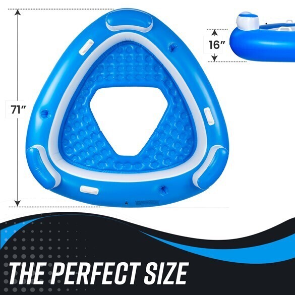 Zone Tech Inflatable Island Pool Float Raft Multi Person Relaxing pool lounger