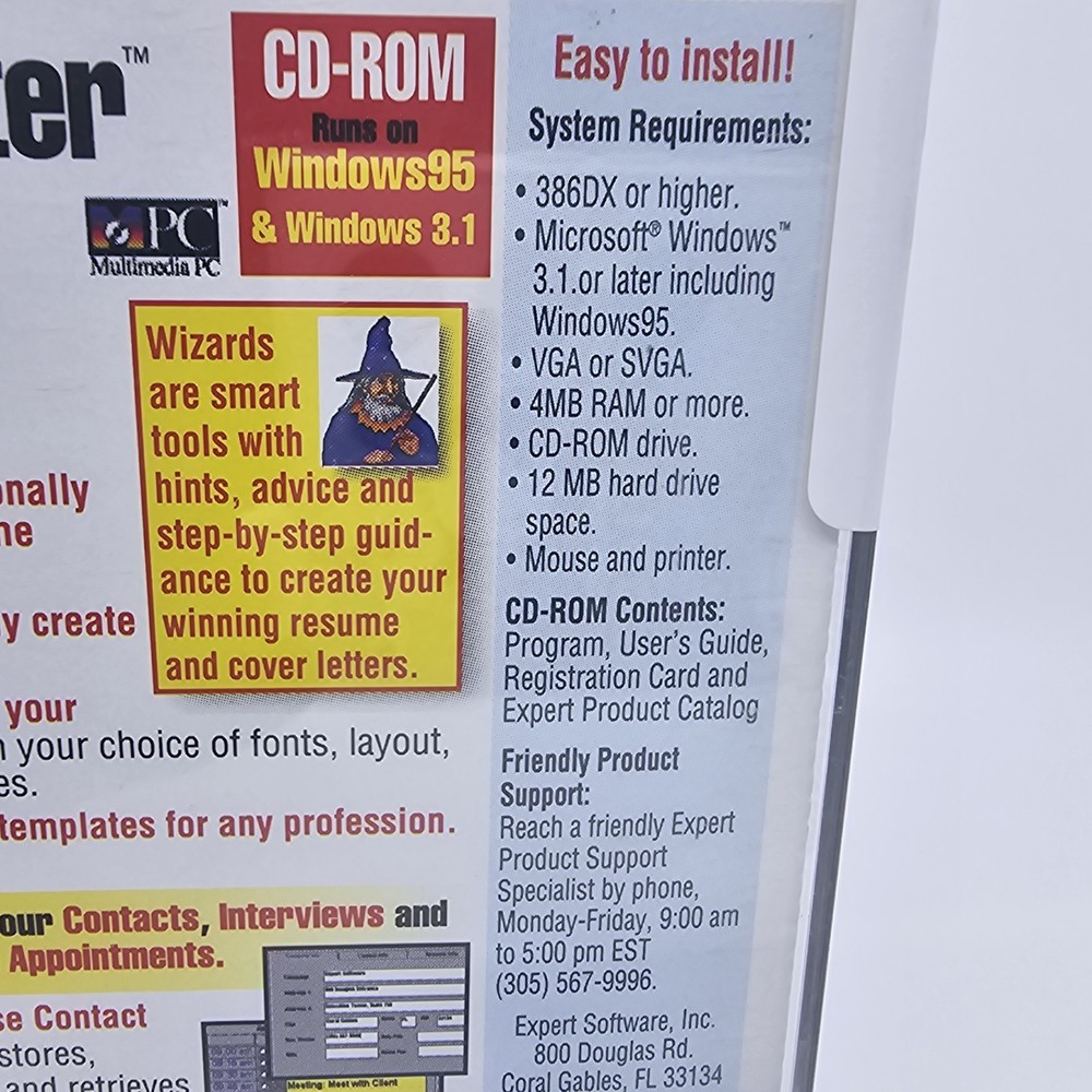 Expert Software Resume Writer CD-ROM PC Windows 95 & 3.1