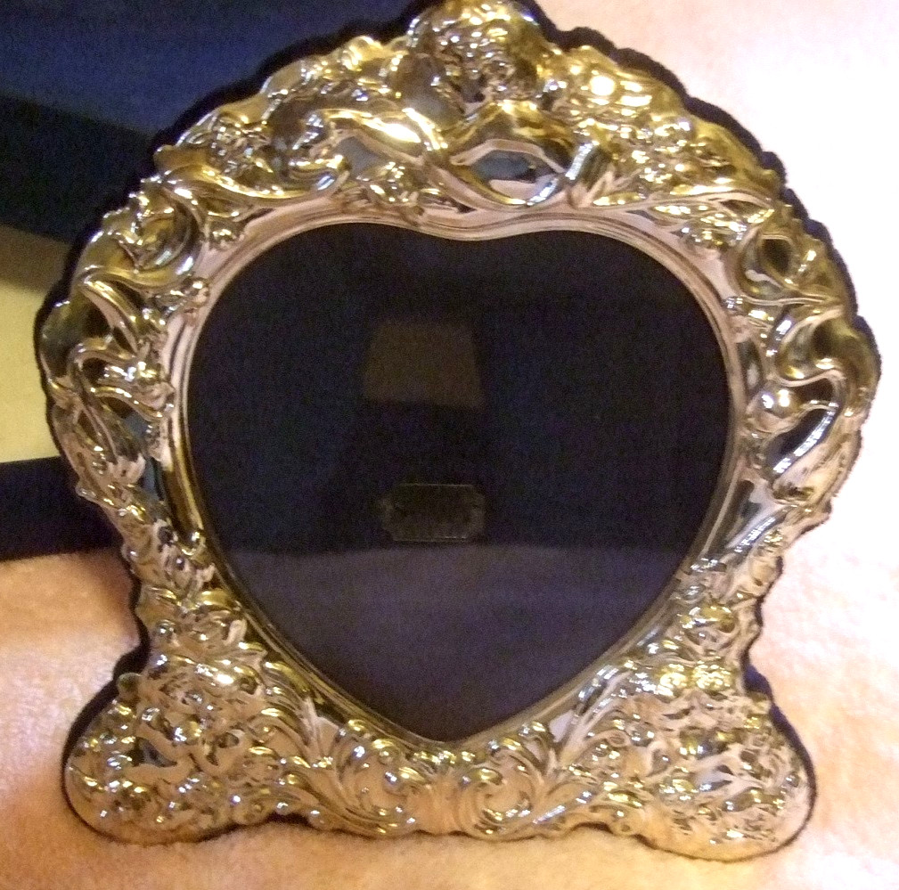 English Sterling Picture Frame Heart Shape Never Used Great Wedding Gift