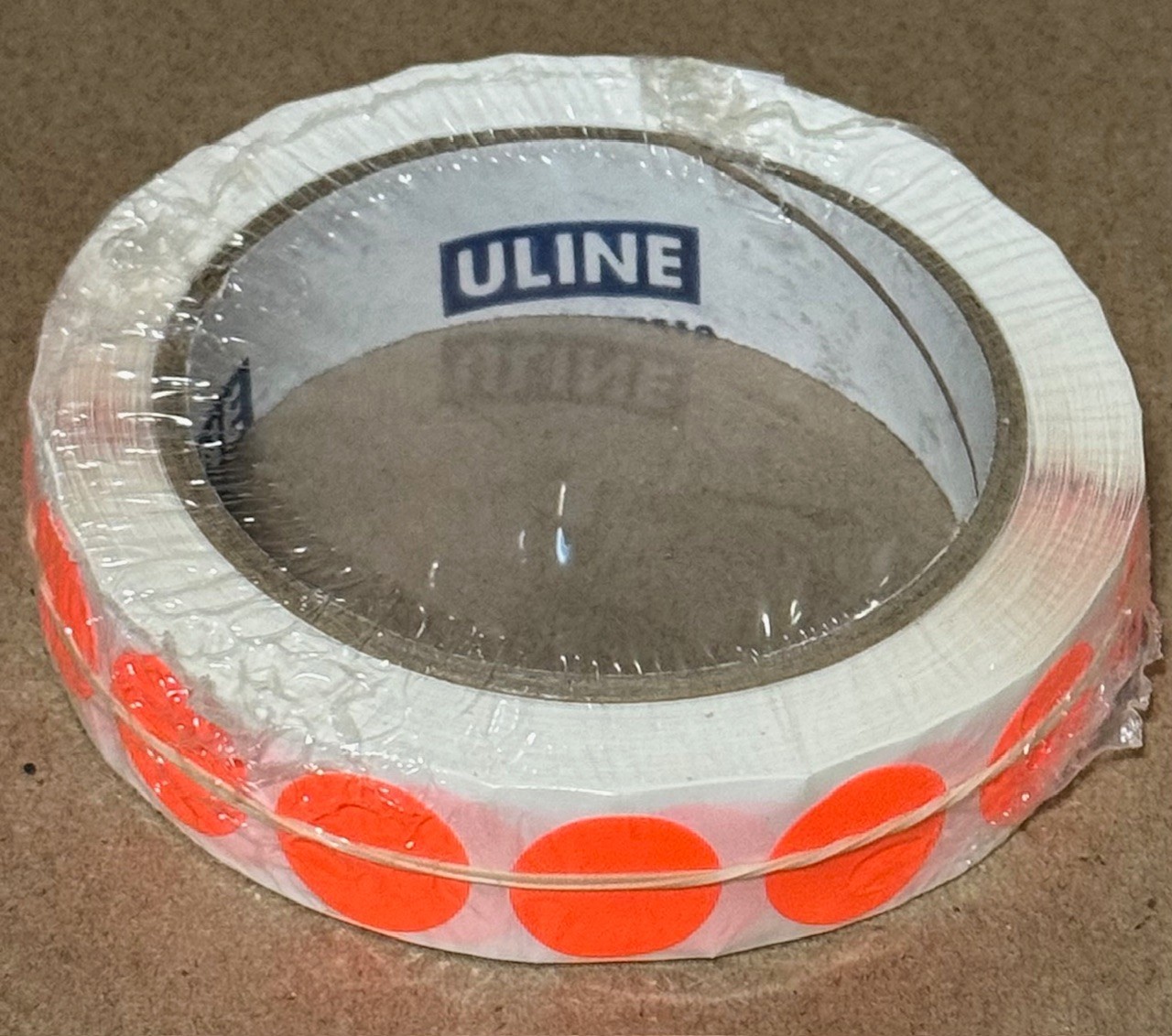 SEALED ROLL 1000 ULINE ORANGE 3/4" REMOVABLE ADHESIVE CIRCLE DOT LABELS STICKERS