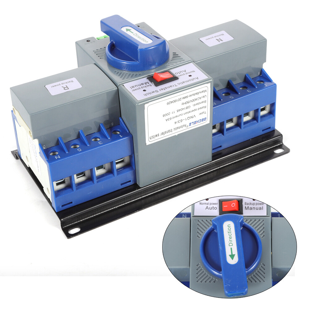 110V 63A 4P Dual Power Automatic Transfer Switch For Generator Changeover Switch