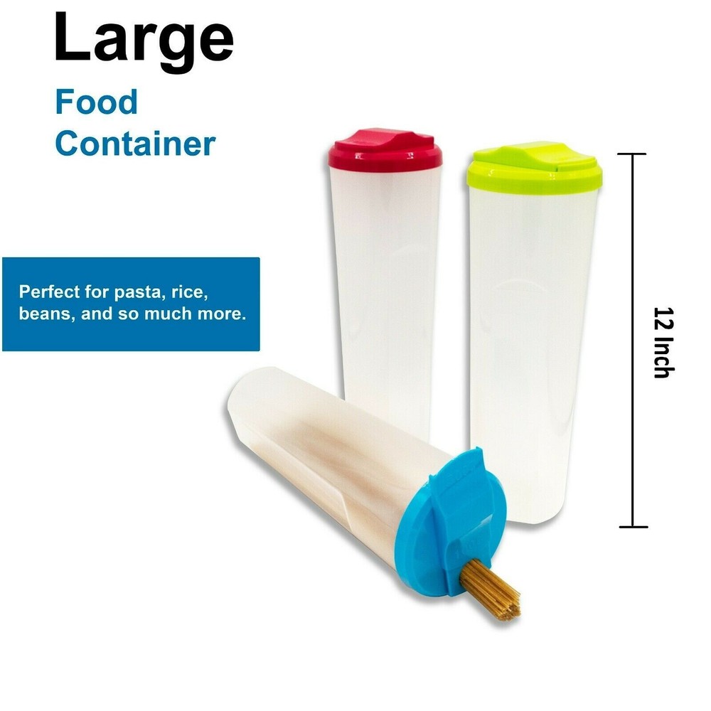 12" Tall Multi Purpose Pasta Container with Lid, Noodles Beans Cereal Container