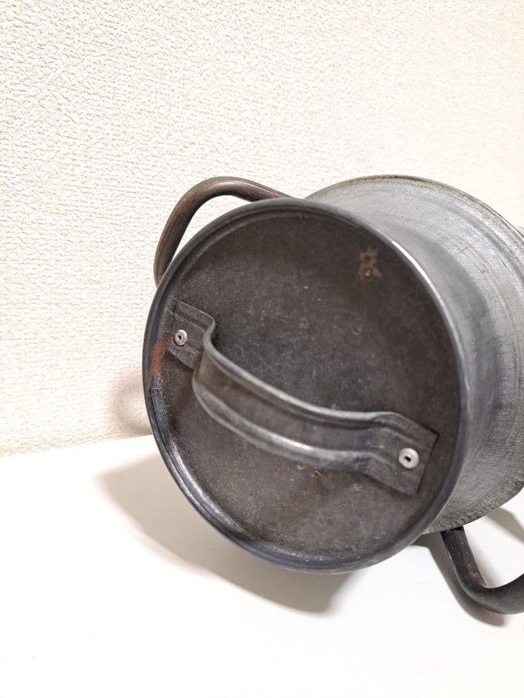 Vintage tin milk can silver