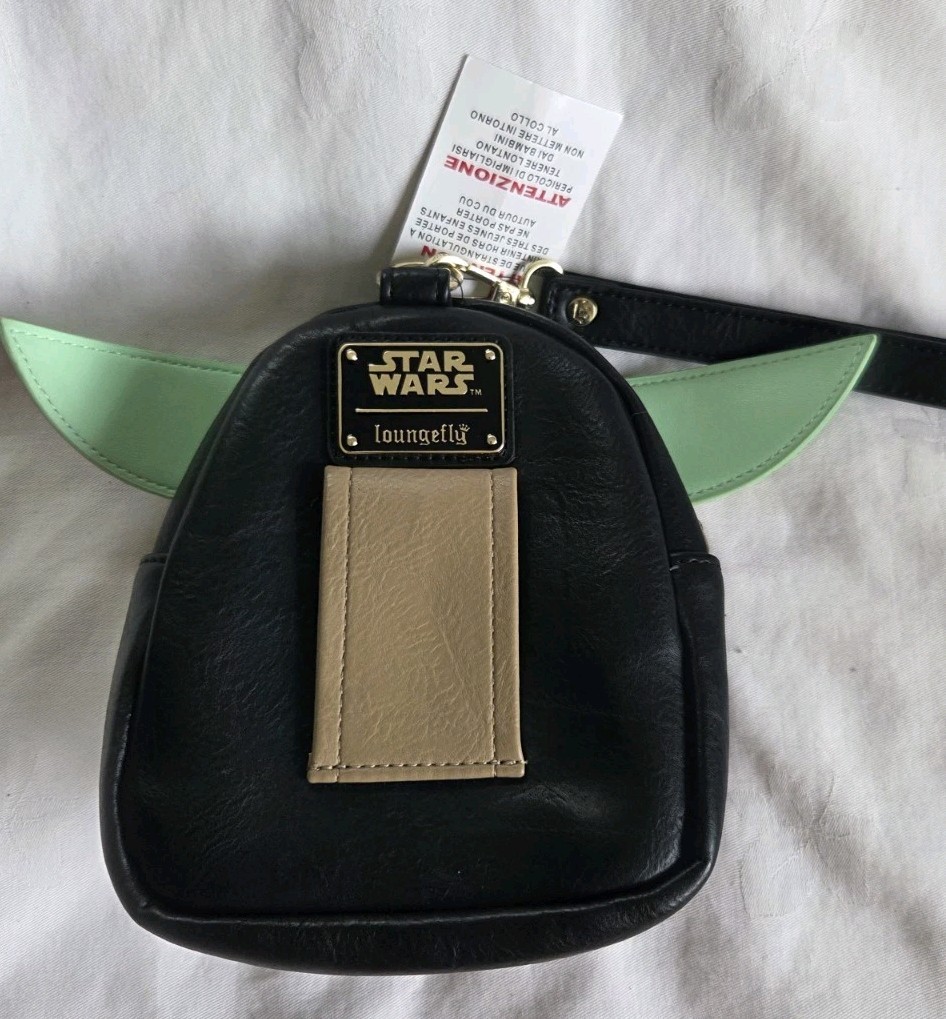 Disney Parks Loungefly Black Grogu Child Star Wars Backpack Wristlet Baby Yoda