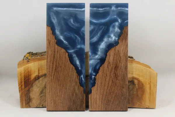 HYBRID STABILIZED MAPLE BLUE CUSTOM COMPOSITE KNIFE HANDLE MATERIAL (8191)