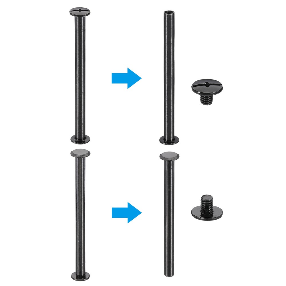 50 Sets Chicago Screws, 65mm l Galvanized Iron Chicago Screw Binding Post