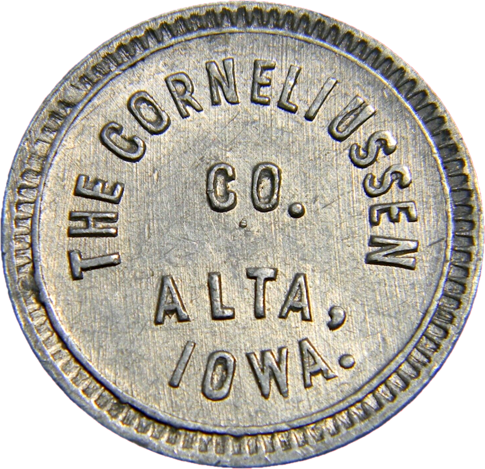 Alta Iowa, The Corneliussen 5¢ Token (01321)