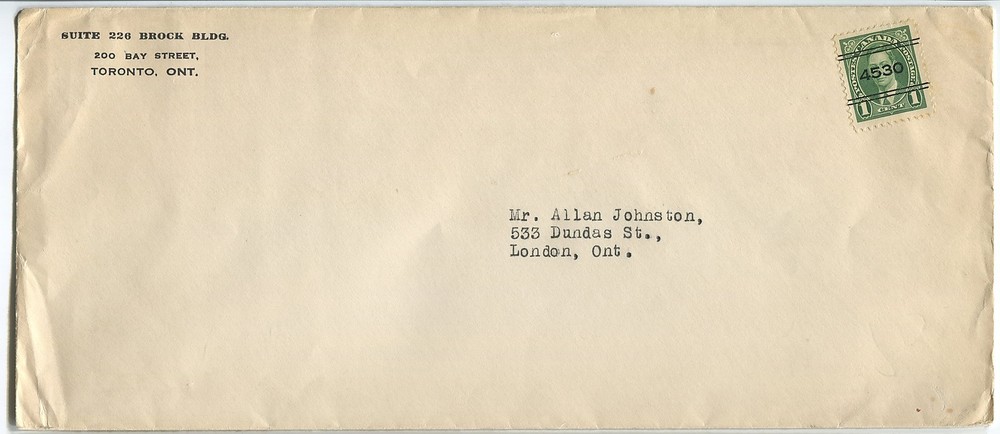 CANADA PRECANCEL COVER "TORONTO" 15-231