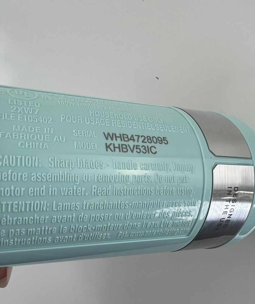 KitchenAid Variable Speed Corded Hand Blender Ice Blue (KHBV531C) No Attachments