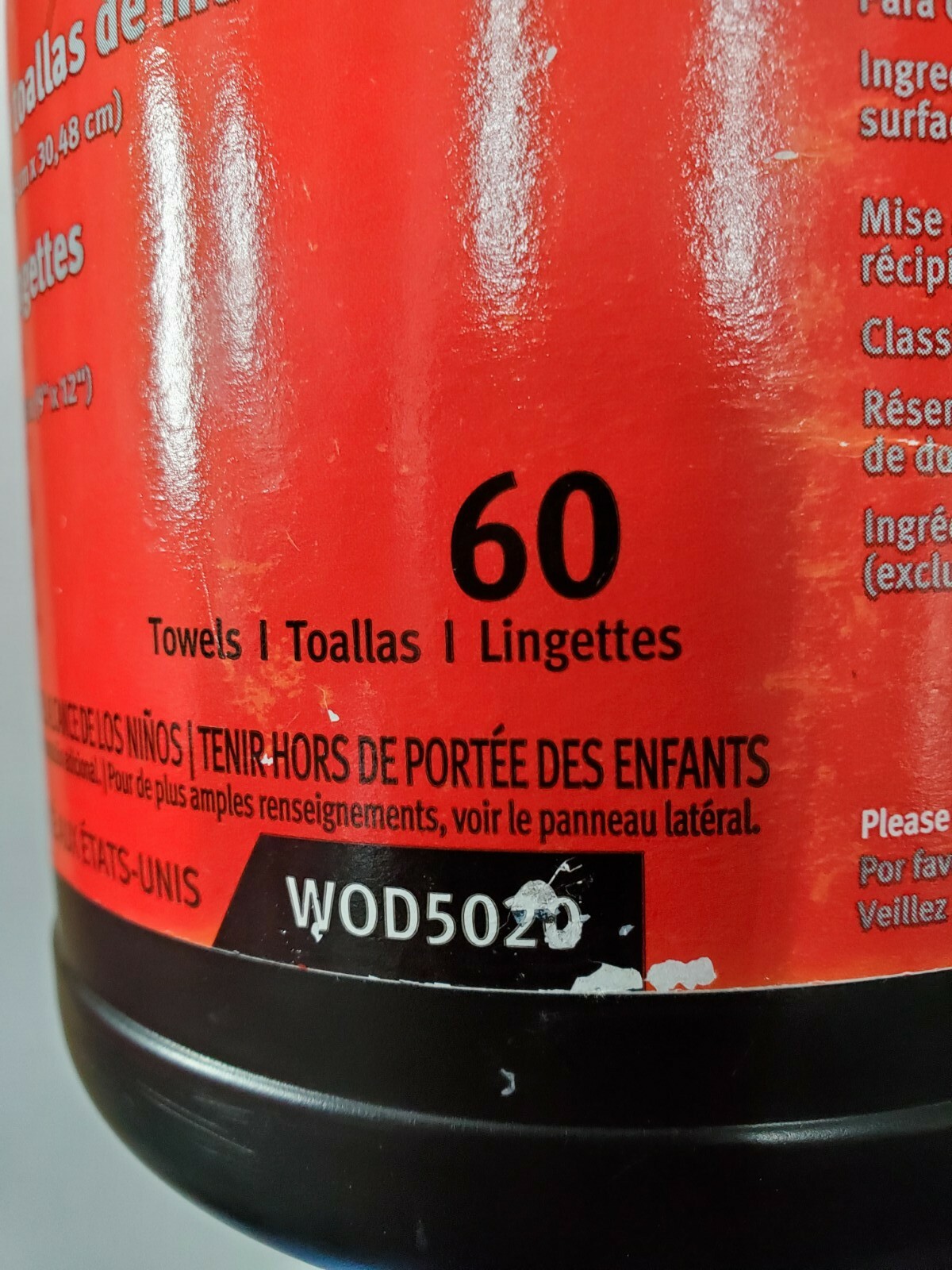 Snap On Tools Wipes Hand and Tools Cleaner WOD5020 60 Towels 9" X 12" NEW !!!!!