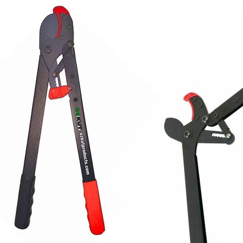 Branch Cutter Loppers. Ratcheting Tree Cutter - Sub Compact Lightweight Packable