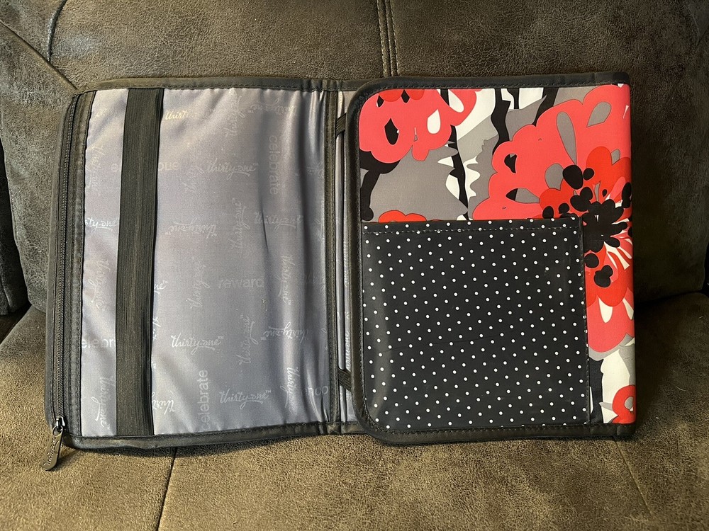 Thirty One Bold Bloom Tri Fold It Up Notepad Organizer / Ipad Tablet Case Holder