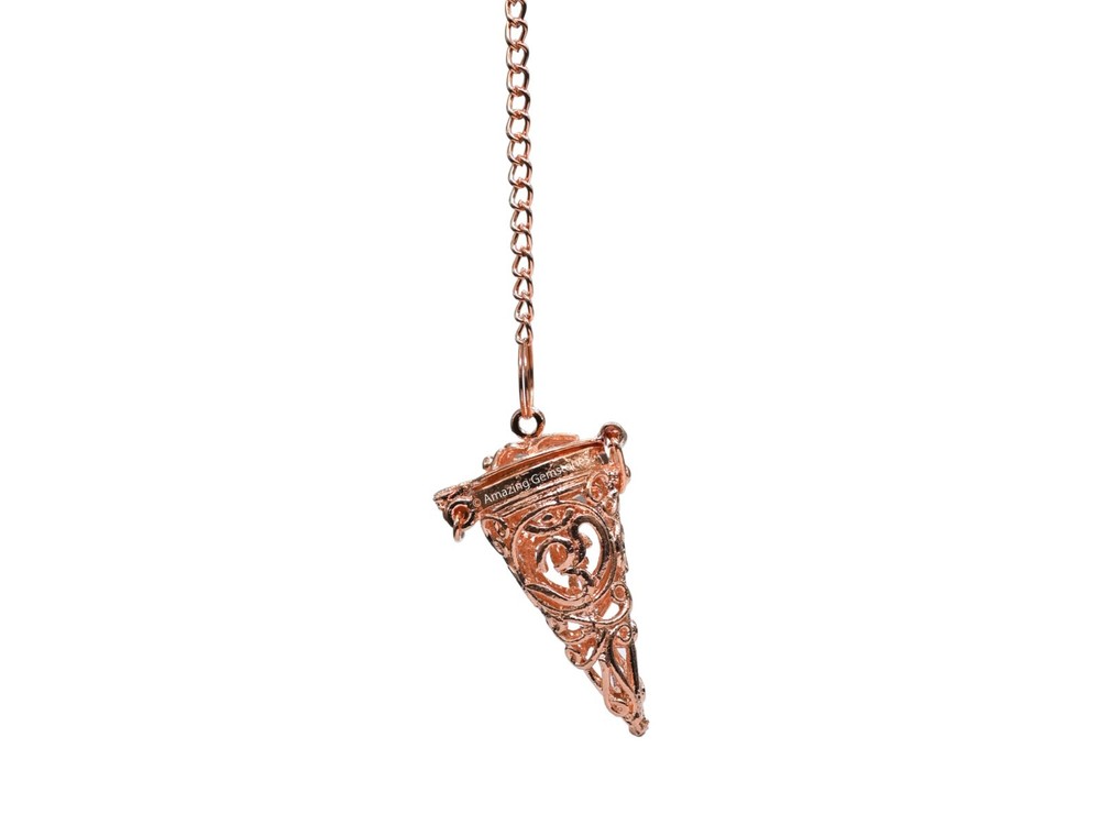 Copper Cone Chamber Om Openable Steel Copper Pendulum for Divination