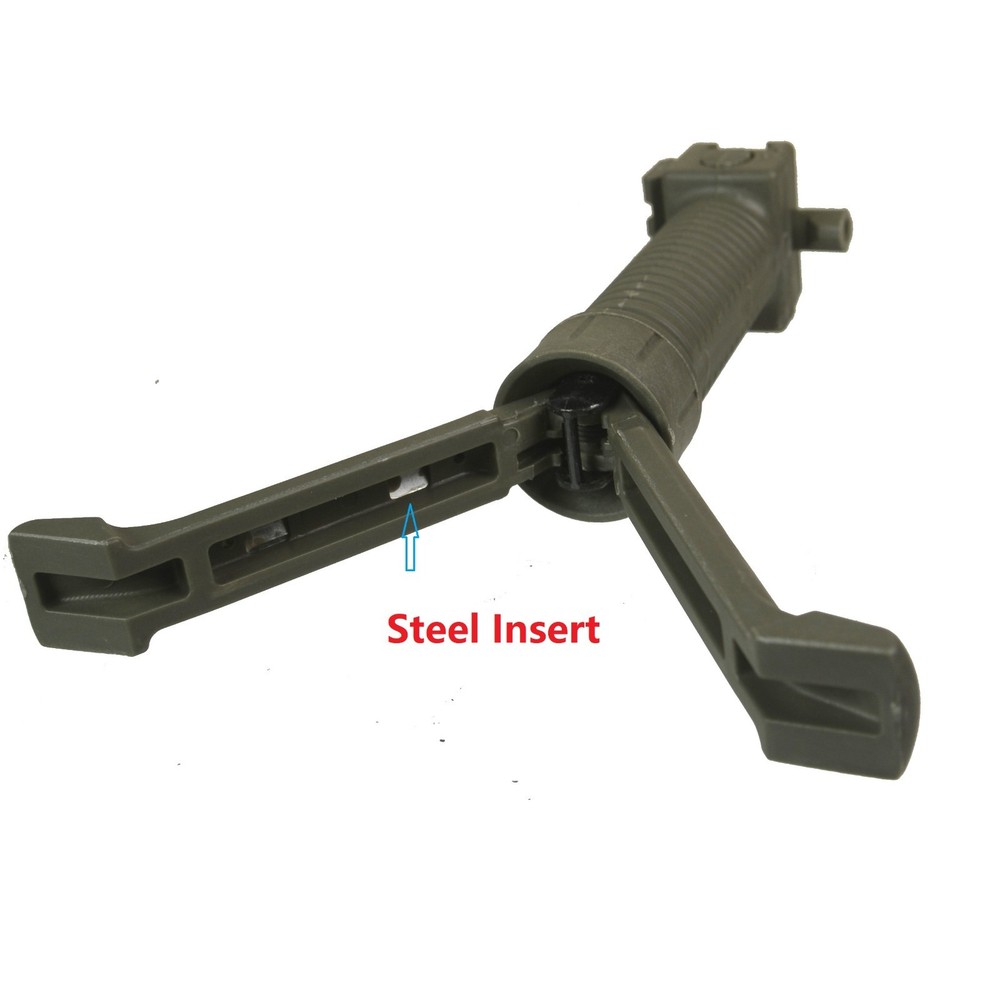 Polymer Spring Loaded Bipod Picatinny Rail Mount OD Green