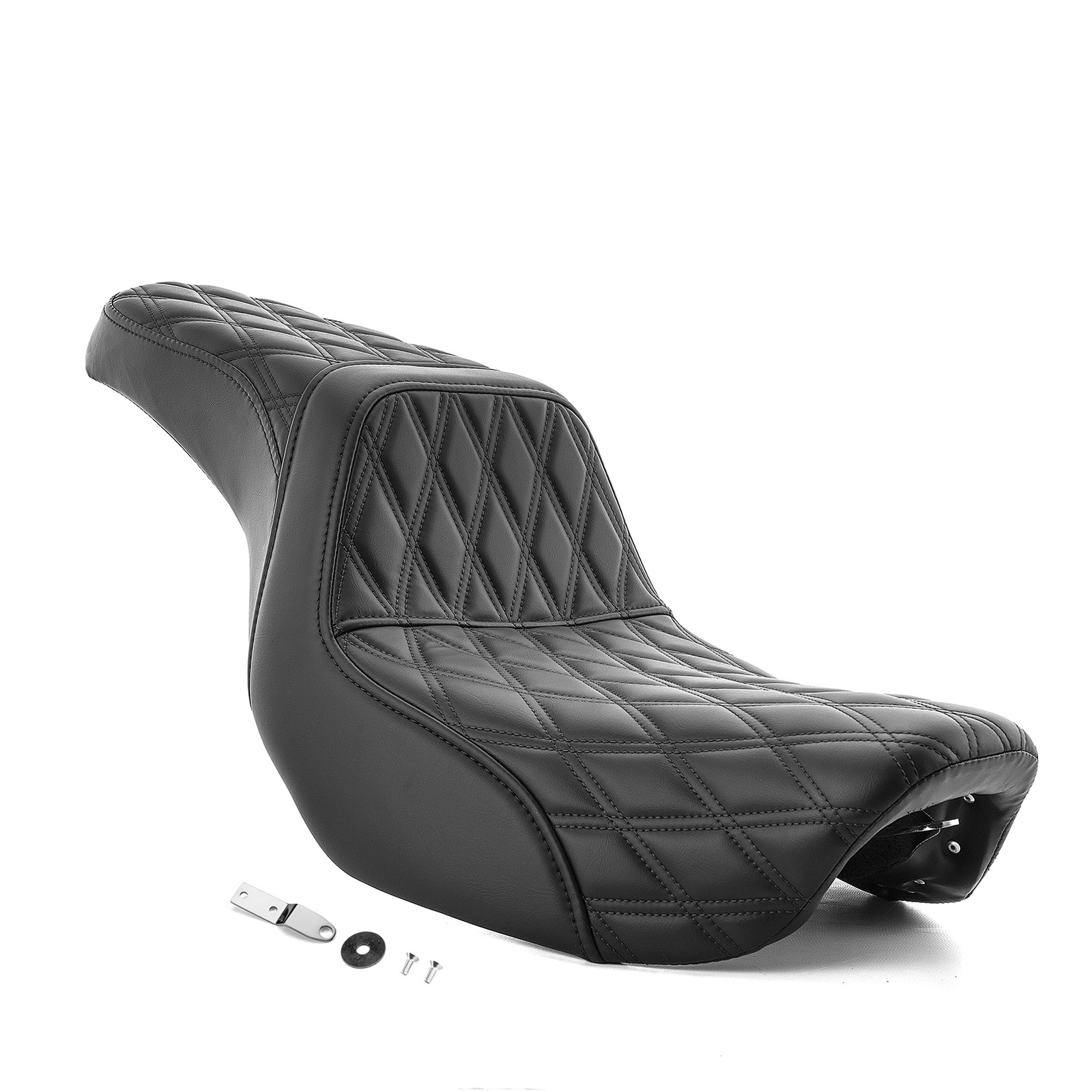Diamond check Black Two-up Seat Fit Harley Dyna Street Bob FXDB 2006-2017