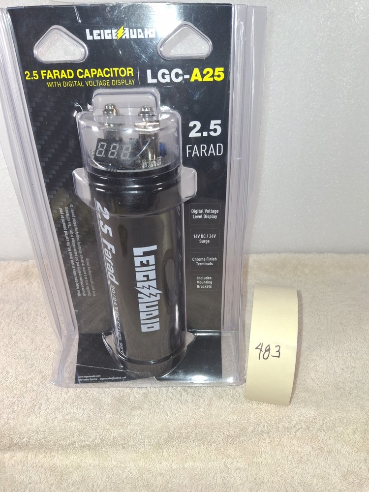 Leige Audio 2.5 Farad Capacitor With Digital Voltage Display.  No Mounting...