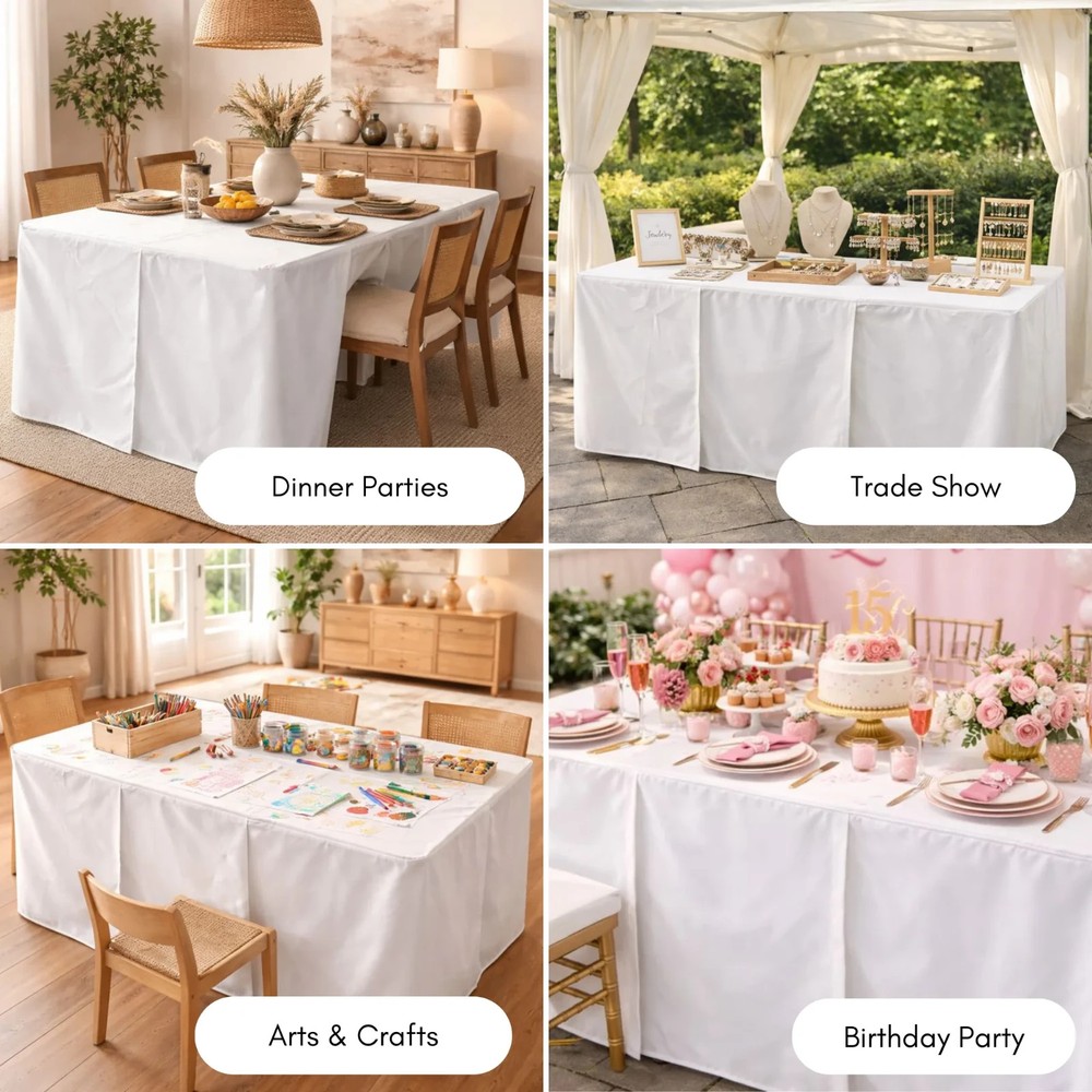 AUCTION: 6ft Premium Fitted Tablecloth for 72" x 30" Rectangular Table