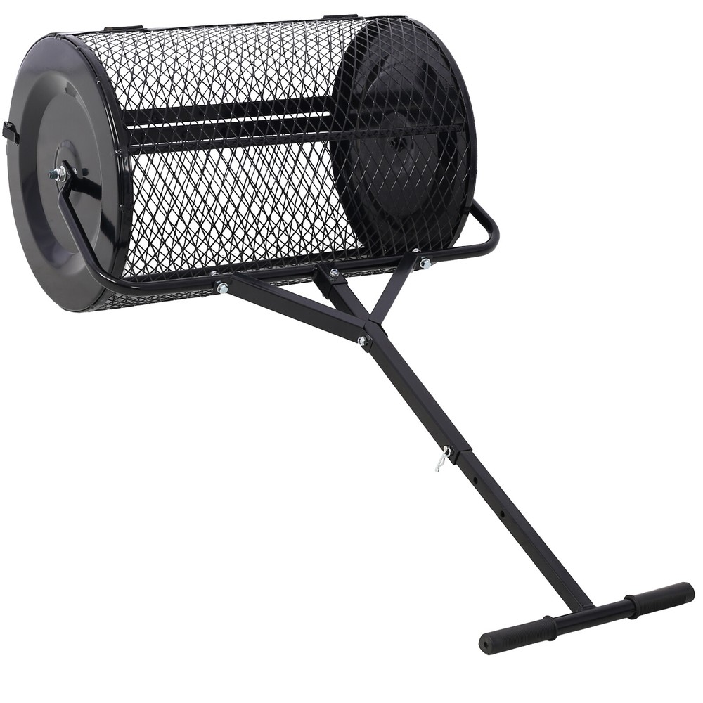 24-Inch Peat Moss Spreader, Metal Mesh Compost Spreader, T-Handle for Seeding