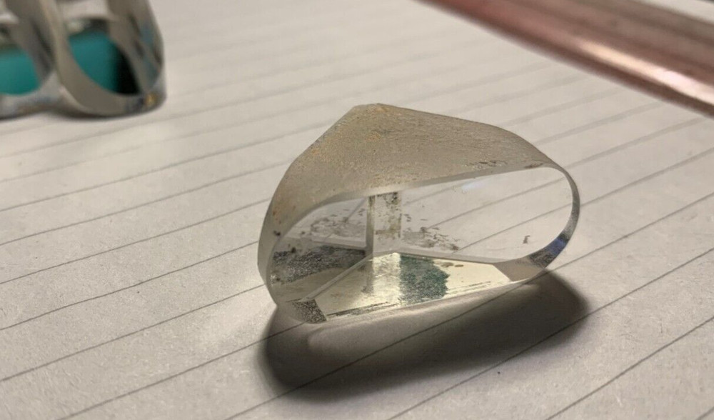 Glass Optical Prism (Probably from a Stereoscope)