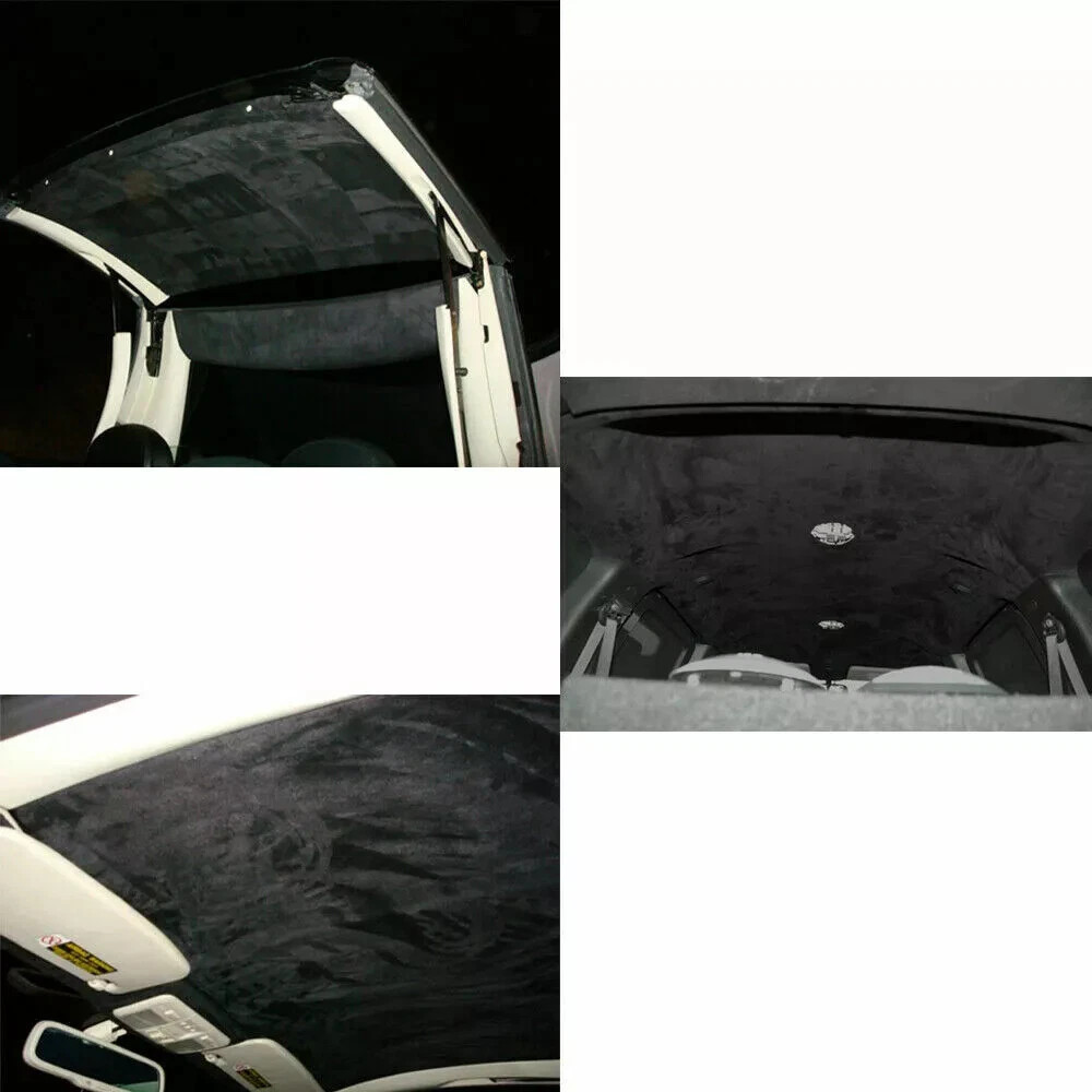 For Dodge Ram 2500 Black Suede Headliner Fabric with Foam Back Replace Material