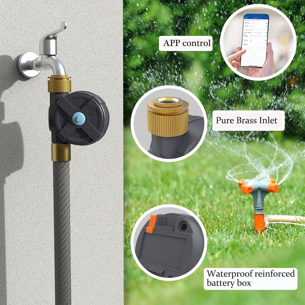 Bluetooth APP controlled Sprinkler Timer Smart Water Timer Garden Hose Watering