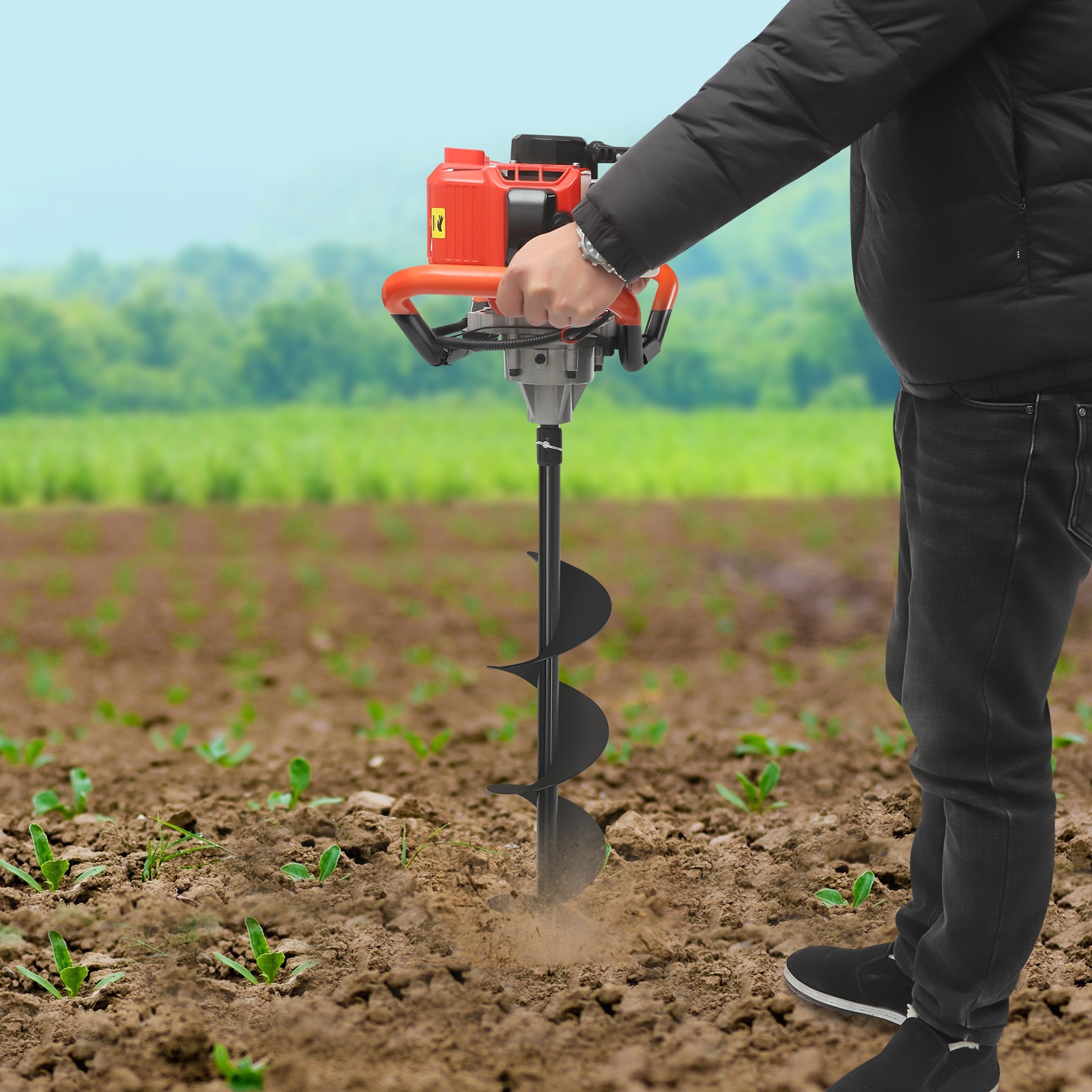 2.3HP Earth Auger Post Hole Digger Drill Machine Kit, New