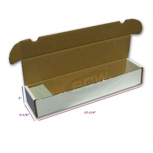 (2 Pack) 930 Count Size White Cardboard Trading Card Storage Boxes - Tab Closure