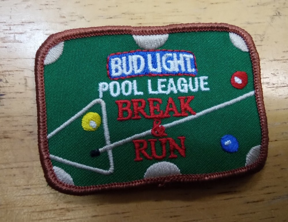 Bud light pool league patch break & run green Billiards