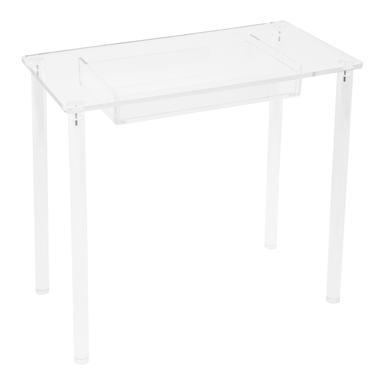 Acrylic Makeup Vanity Desk - Clear Vanity Table w/ Drawer - Small Makeup Table