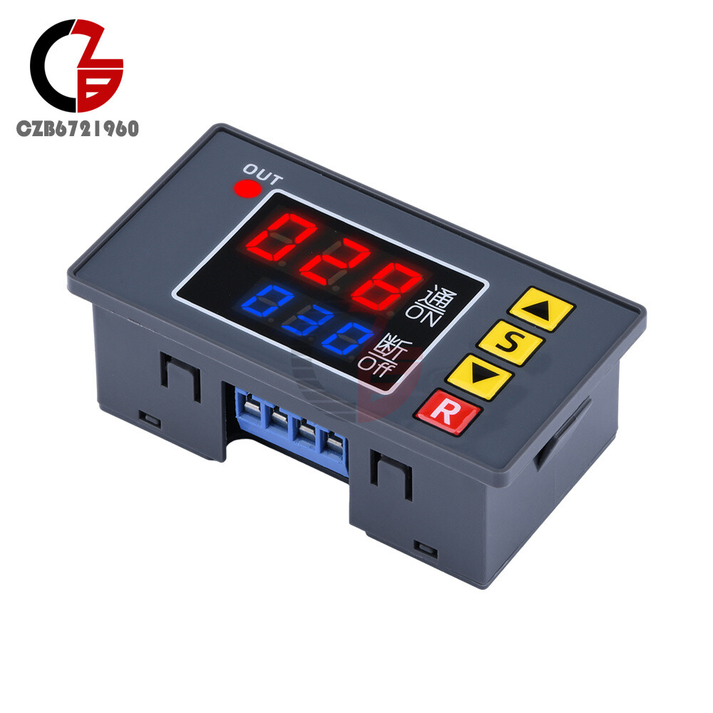 110-220V 12/24V Digital Time Delay Relay Cycle Timer Control Switch Programmable