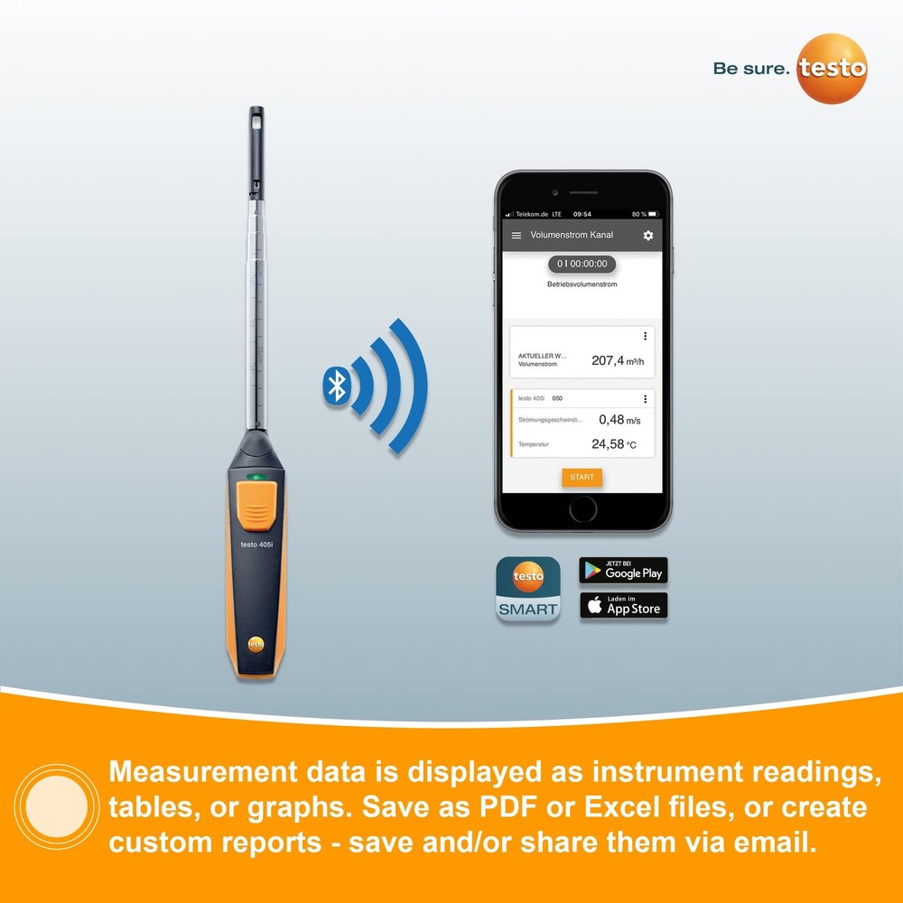 Testo Anemometer testo 405i Thermal Wire Smartphone Compatible