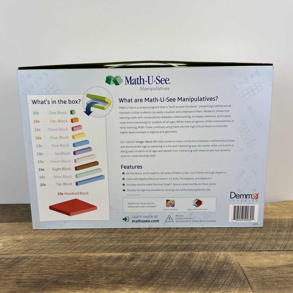 Math-U-See Manipulatives Integer Block Kit complete set Homeschool Math Set