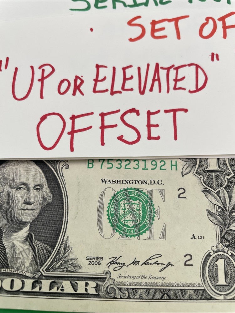 OFFSET THIRD PRINT ERROR Serial #’s & Treasury Seal MISALIGNED SET OF TWO 💵💵