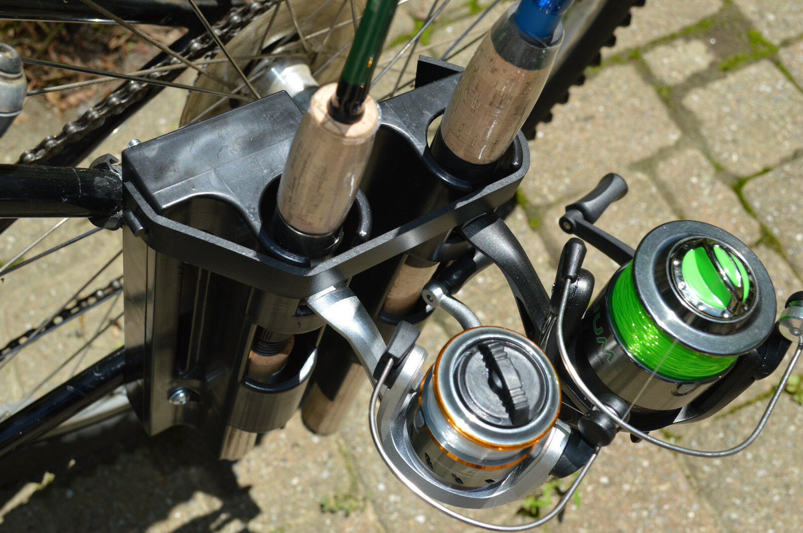 BIKE FISHERMAN - Bike Fishing Rod Holder - Holds 2 Rods - Easily Mount - Secure