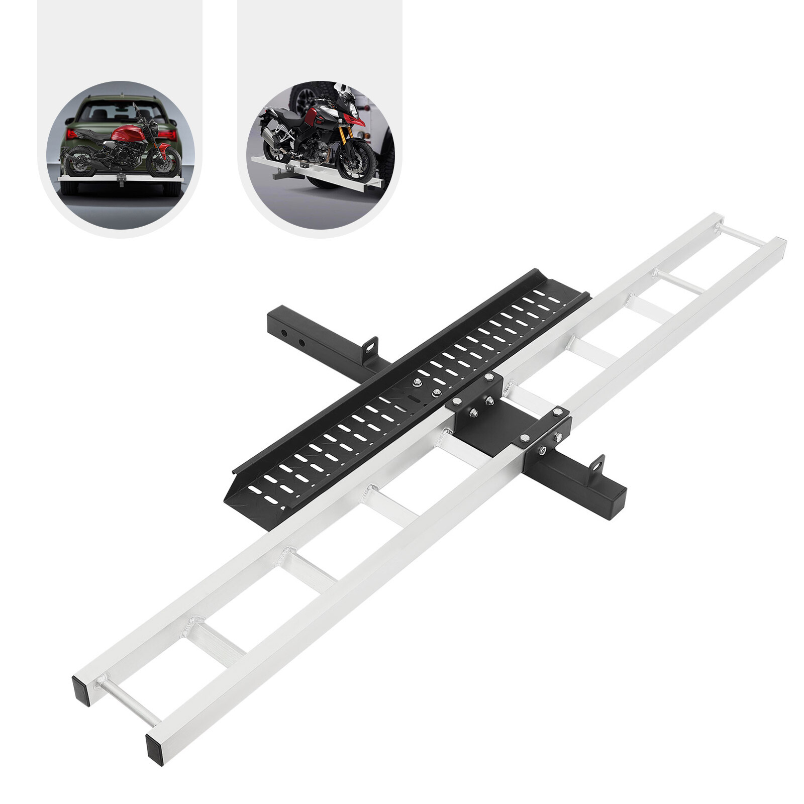 500lbs Steel Motorcycle Dirt Bike Carrier Hauler Hitch Mount Bike Rack Ramp