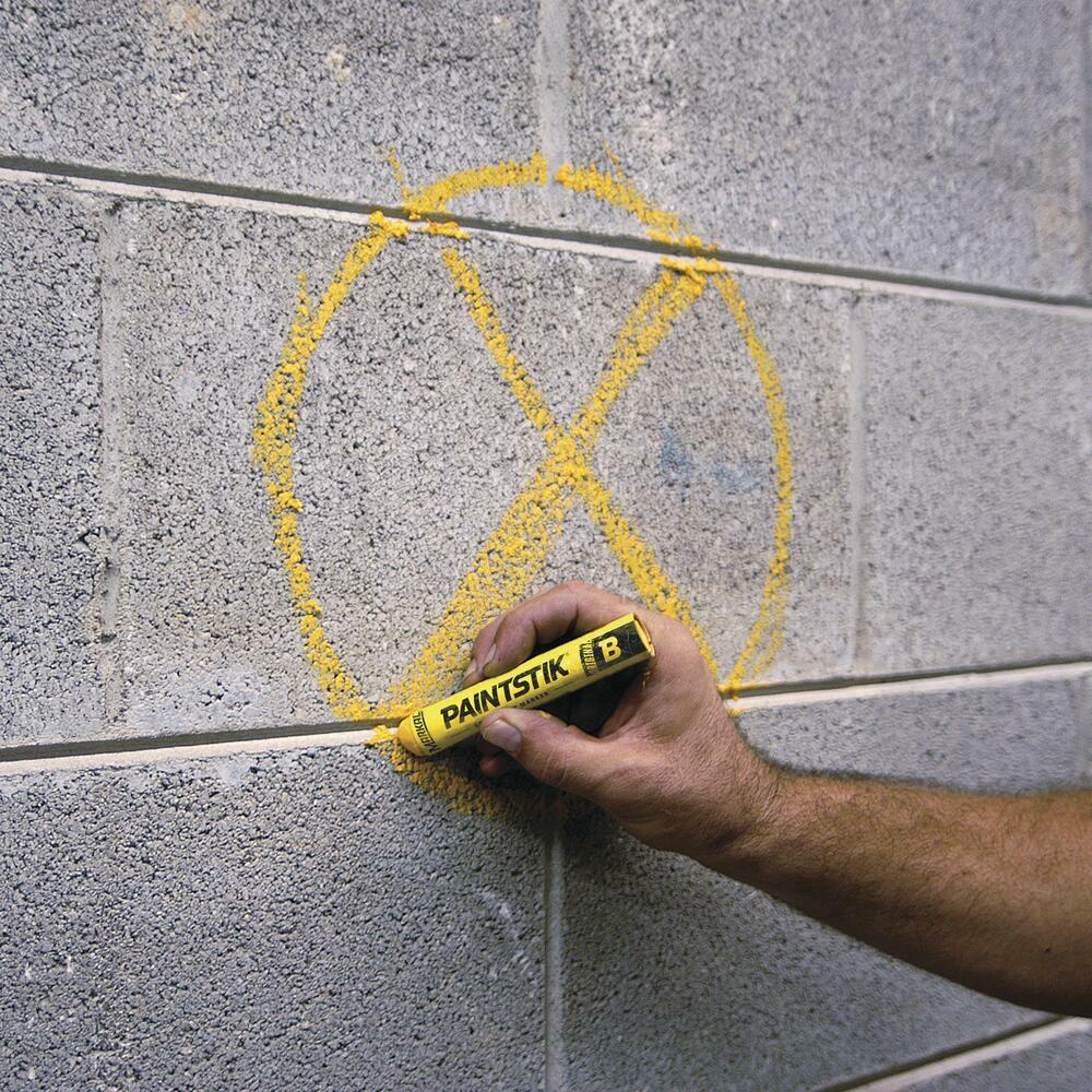 B Paintstik Solid Paint Marker Crayon 3 Pack Yellow Industrial Construction Mark
