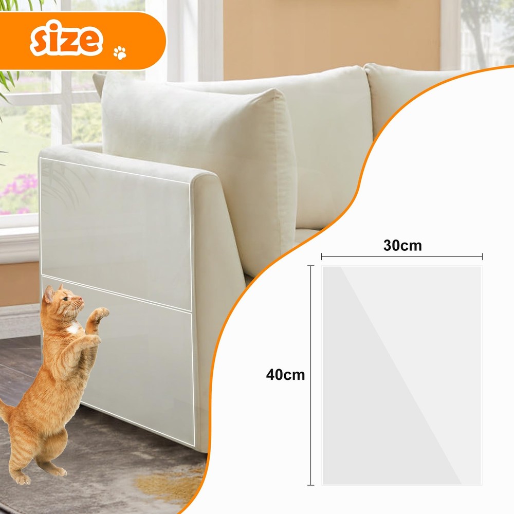Cat Scratch Furniture Protector, 12 Pack Large, transparent