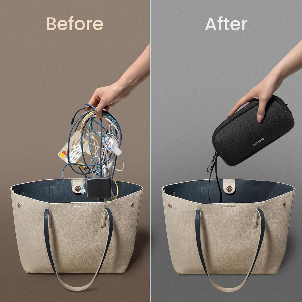 Small Portable Electronics Organizer - Compact Pouch for Travel Essentials