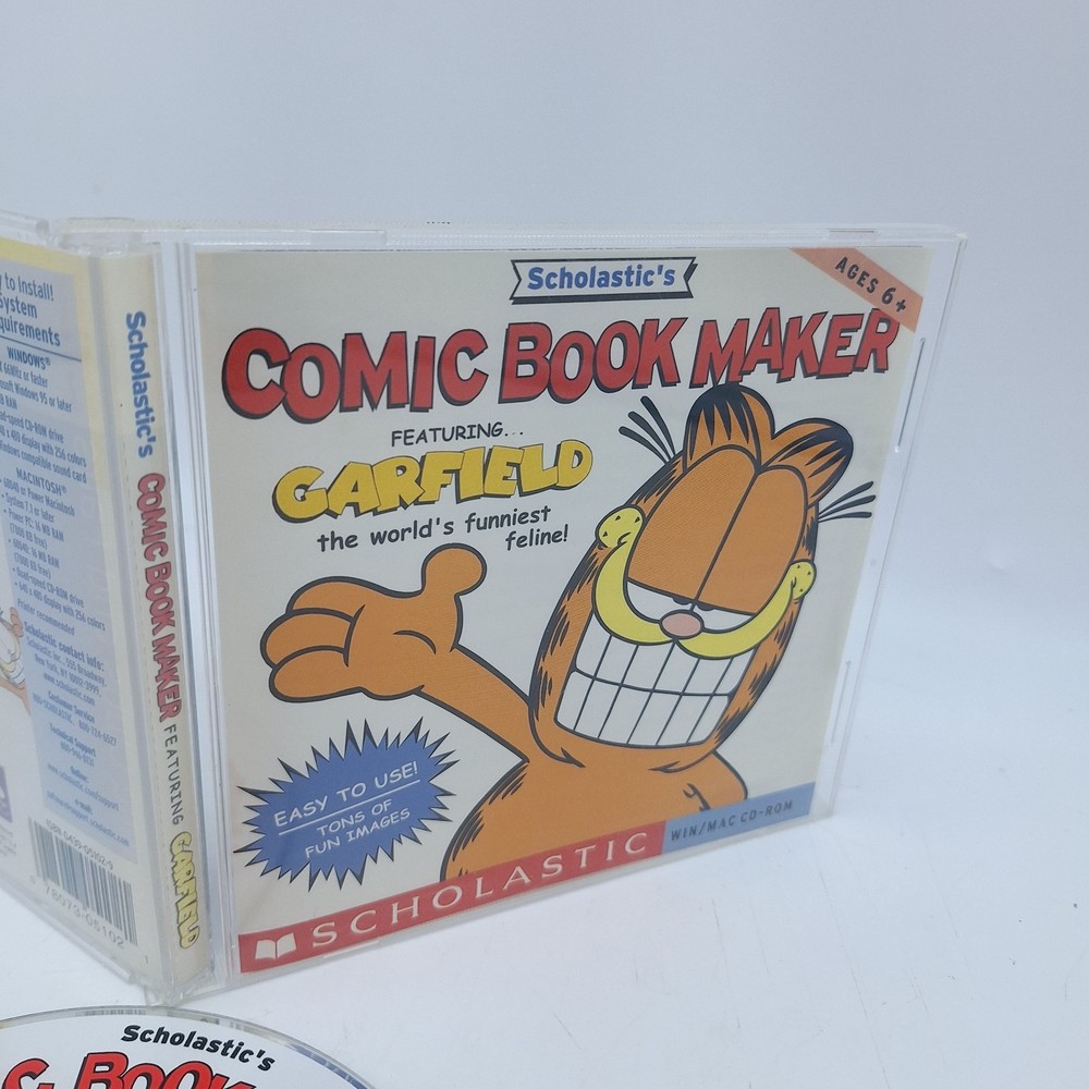 Comic Book Maker Featuring Garfield RARE Windows PC & Mac CD-ROM Video Game