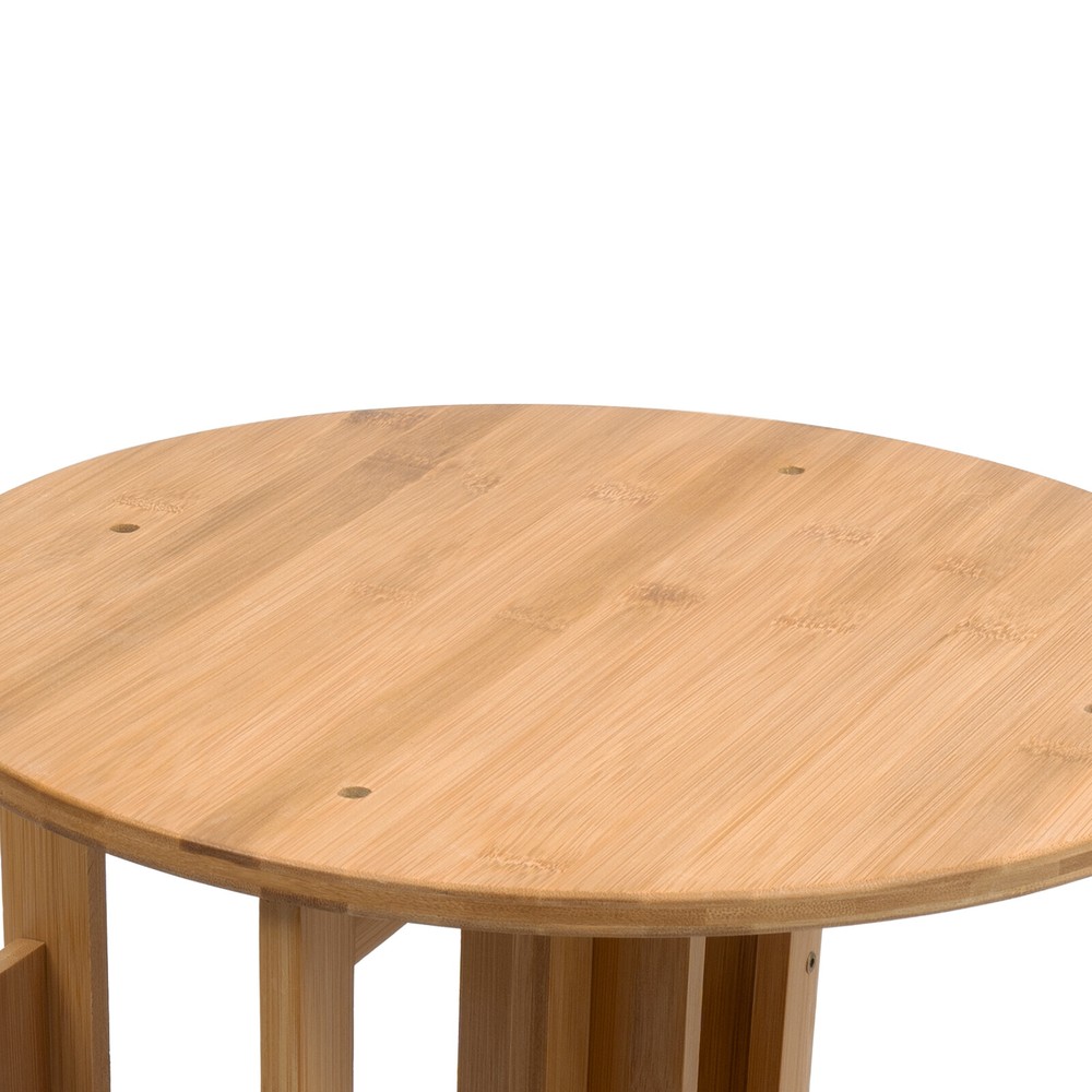 Multi-layer 360° Rotating End Table 2-Tier Bookshelf 360° Wheels Nightstand